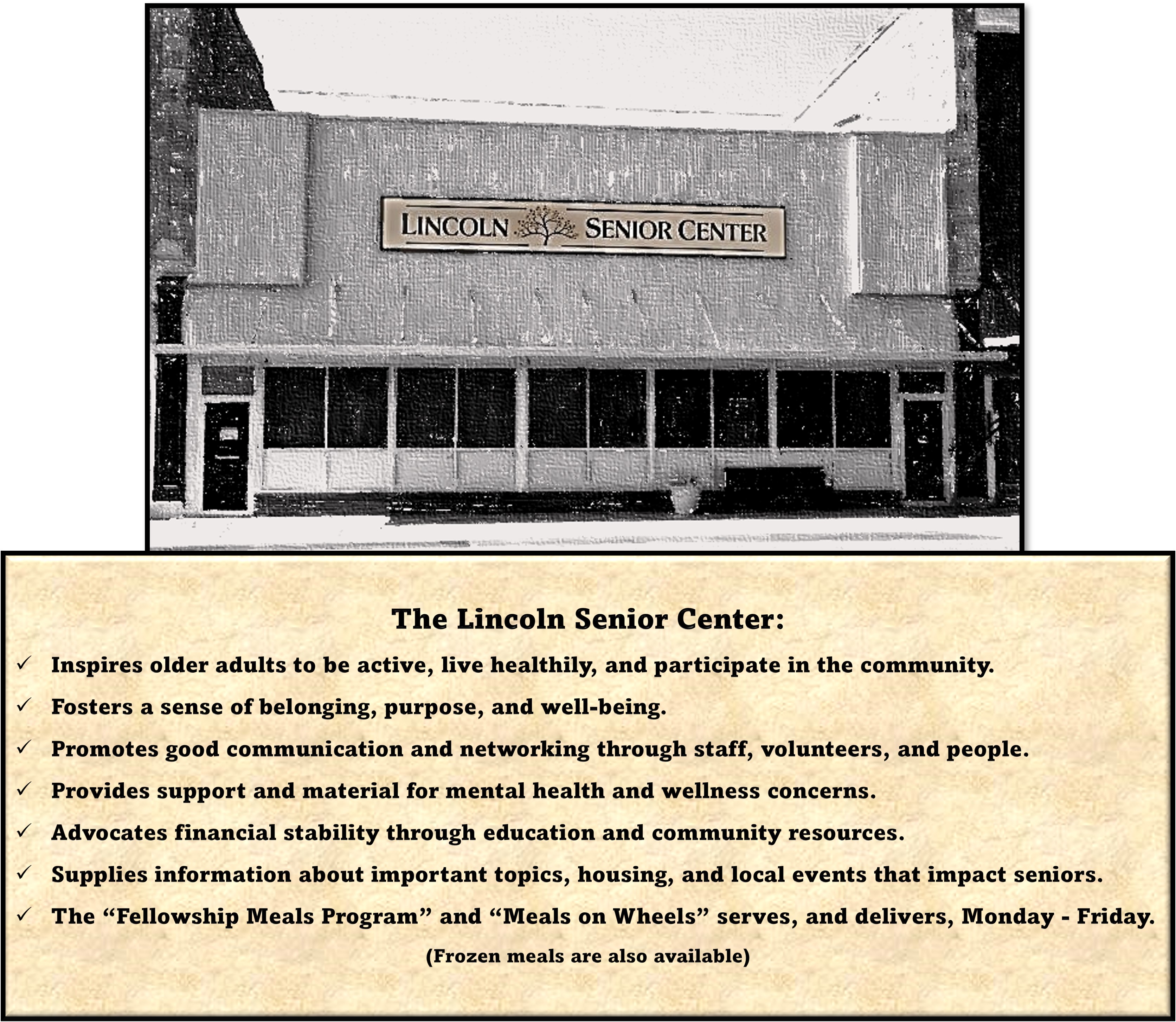 Community space inside Lincoln Senior Center